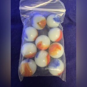 Ten Patriotic Marbles (Red White And Blue) UV Sensitive